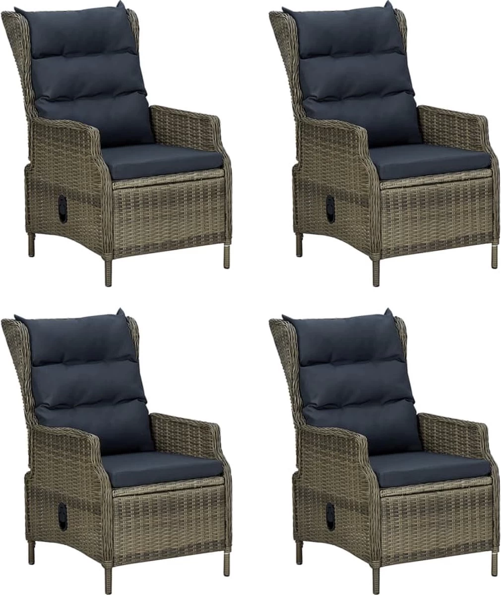 VidaXL 5-delige Tuinset Poly Rattan Bruin - Afbeelding 10