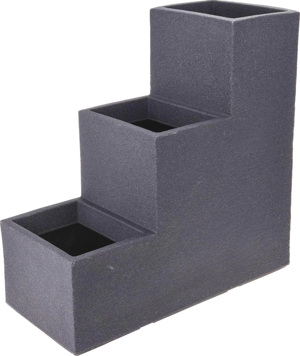4gardenz Stone Trapsgewijs Plantenbak Voor Buiten 27x60x60 Cm - Grijs