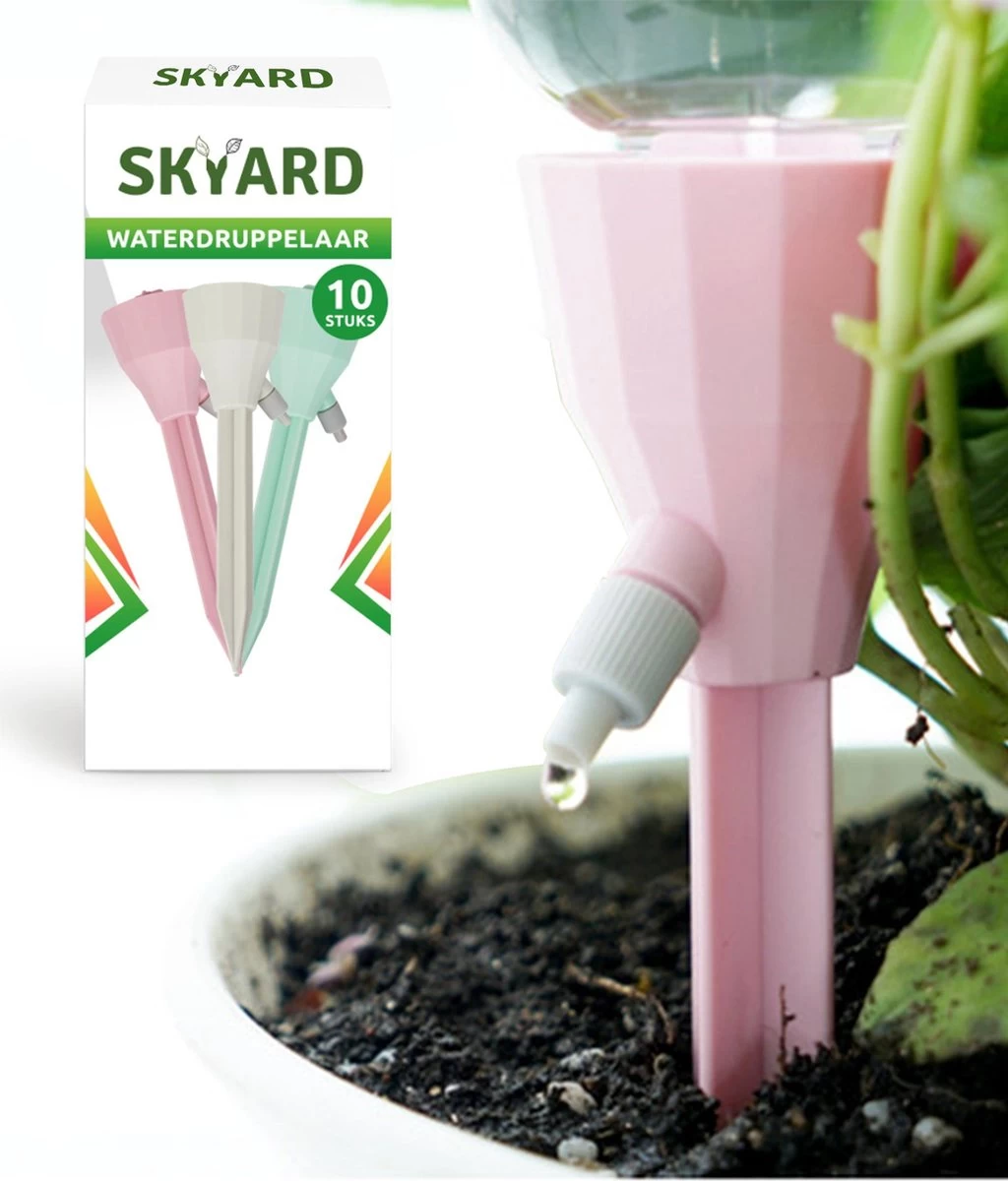 SKYARD® Waterdruppelaar Set Van 10 – Watergeefsysteem Geschikt Binnen (Kamerplanten) En Buiten – Bewateringssysteem Met Instelbare Druppelsnelheid - Irrigatiesysteem - Planten Watergever - Waterbol