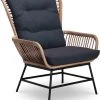BUITEN Living Dex Wicker Loungestoel Tuin | Wicker + Aluminium | Bamboe Antraciet