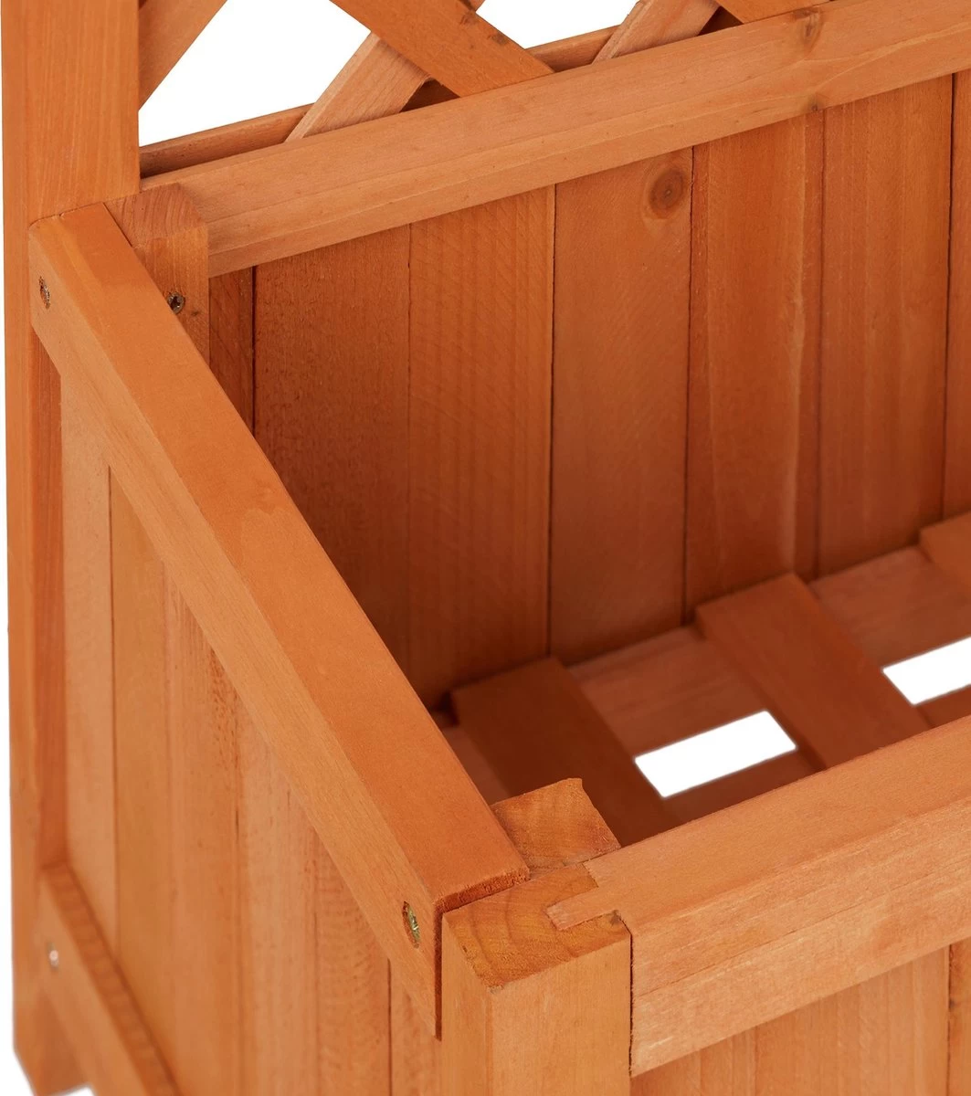 Relaxdays Plantenbak Met Klimrek - Bloembak Trellis - Rankhulp Hout - Voor Klimplanten - Afbeelding 6