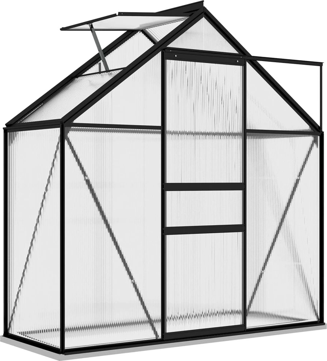 VidaXL Broeikas 1,33 M² Aluminium Antracietkleurig - Afbeelding 2