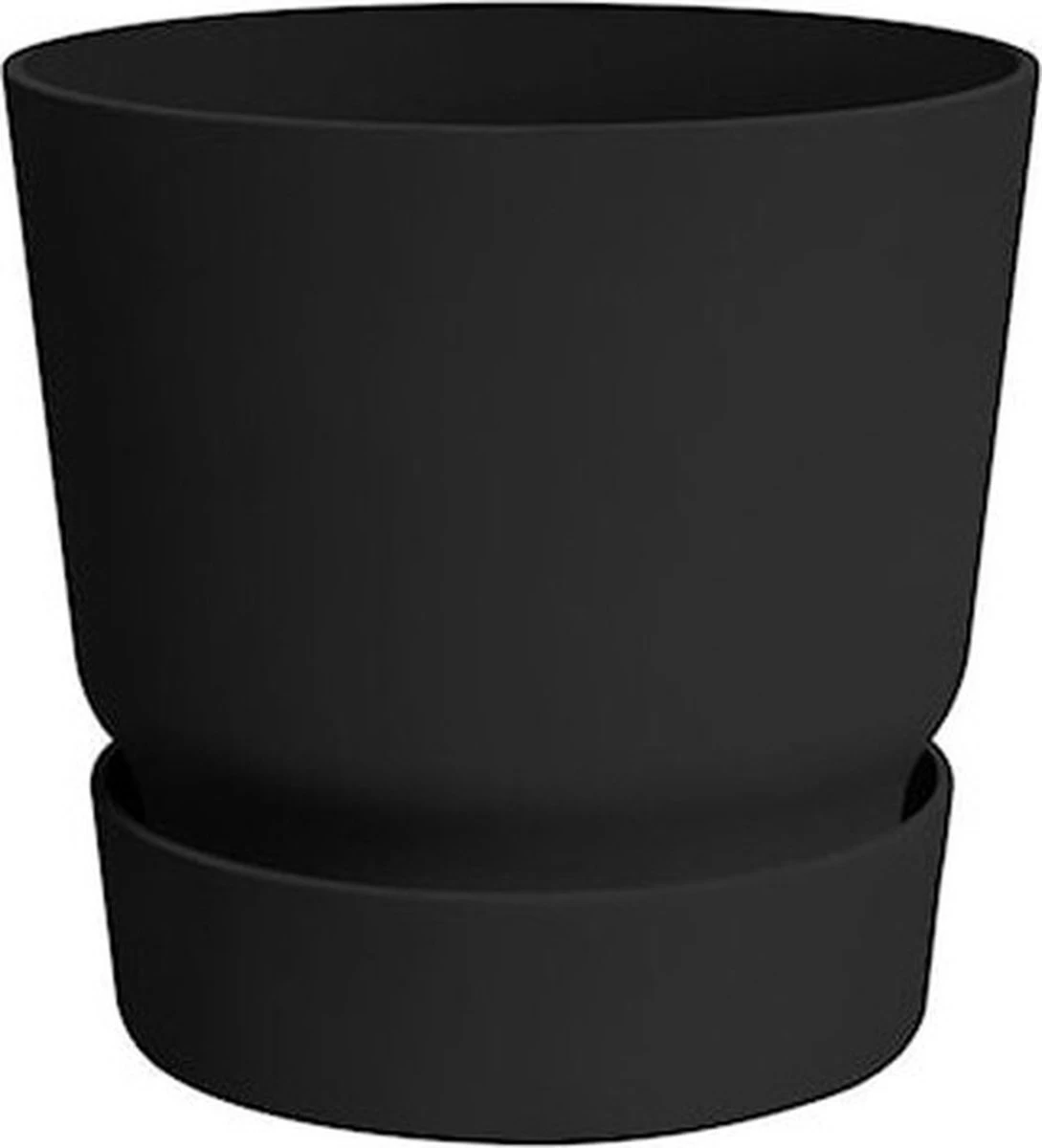 Elho Greenville Rond 30 - Grote Bloempot Voor Buiten - Gemaakt Van Gereycled Plastic - Ø 29.5 X H 27.8 Cm - Living Black - Afbeelding 4