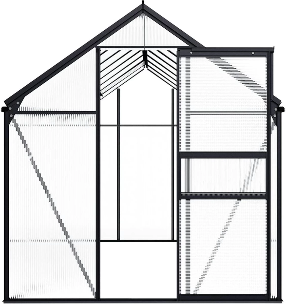 VidaXL Broeikas 1,33 M² Aluminium Antracietkleurig - Afbeelding 12
