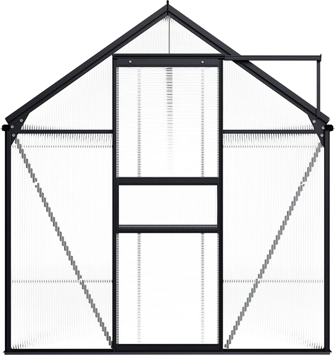 VidaXL Broeikas 1,33 M² Aluminium Antracietkleurig - Afbeelding 11