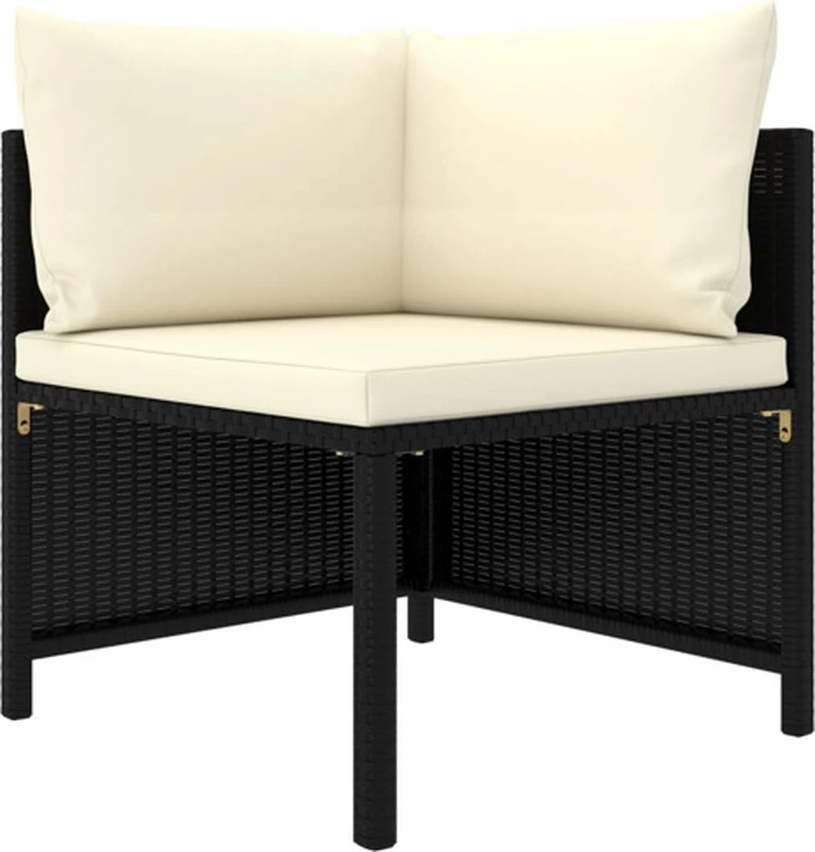 VidaXL 4-delige Loungeset Met Kussens Poly Rattan Zwart - Afbeelding 3