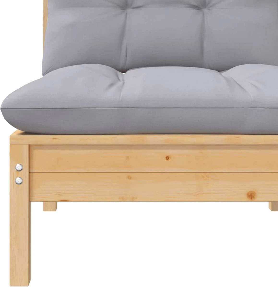 VidaXL 3-delige Loungeset Met Grijze Kussens Massief Grenenhout - Afbeelding 5