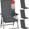 Beautissu Loft HL – Set Van 4 Tuinkussens Hoge Rug 120x50x6 Cm Kussen Grafiet Grijs Tuinstoelkussens Zitkussen Tuinstoel