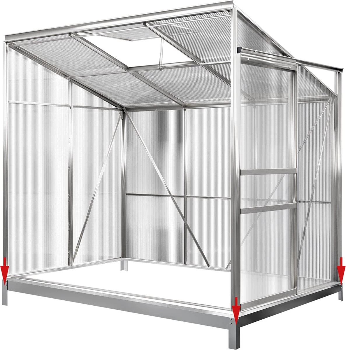 Deuba Broeikas Fundament Verzinkt – 190x122cm - Incl. Montagemateriaal