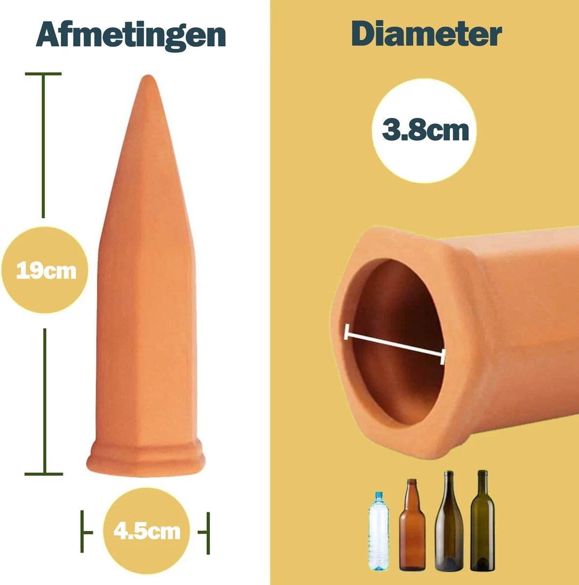 Bloomin Waterdruppelaar Van Terracotta - Waterdruppelaar Voor Planten - Druppelsysteem - Irrigatiesysteem - Watergeefsysteem - Bewateringssysteem - 8 Stuks - Afbeelding 6