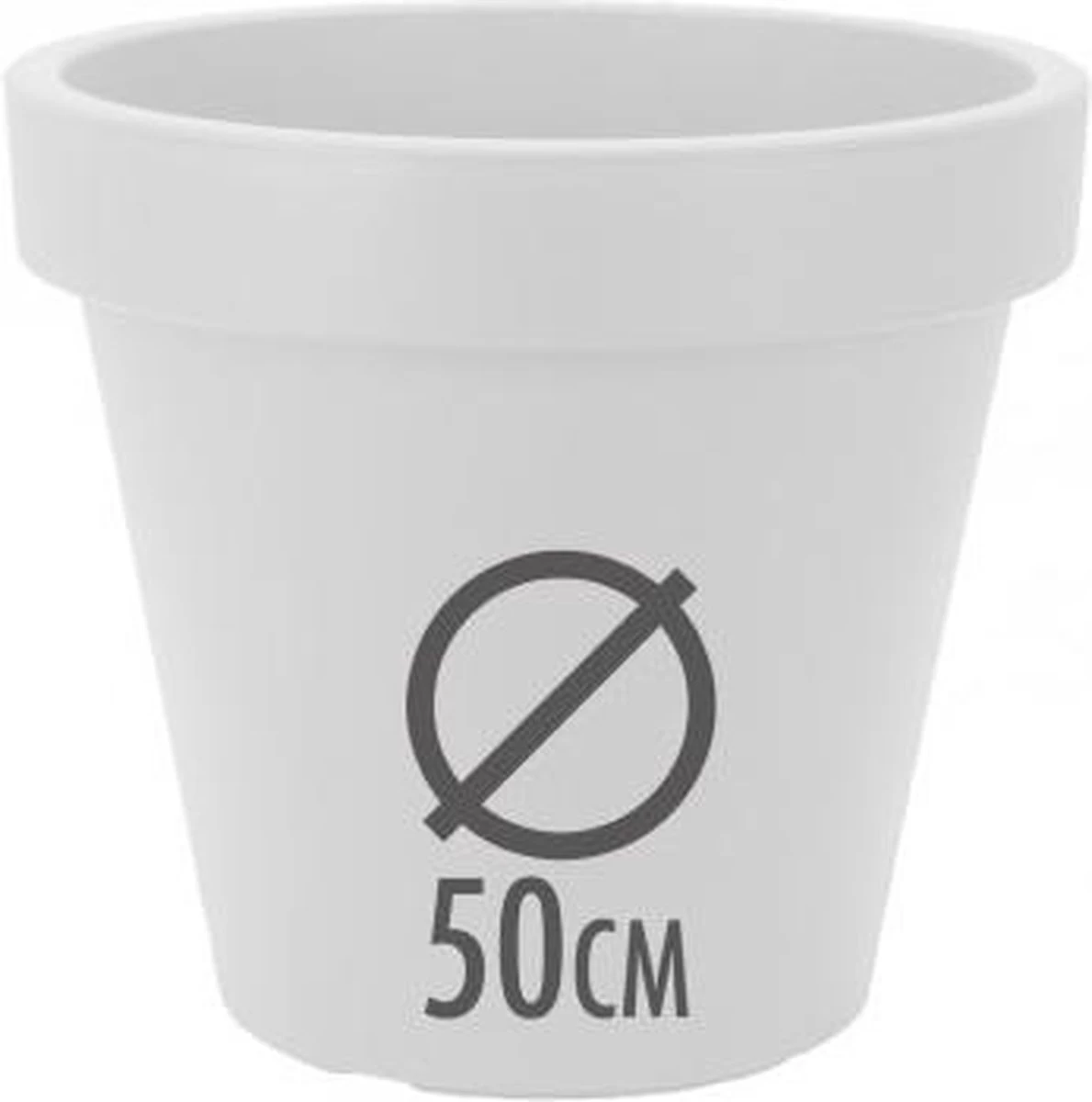 Kunststof Bloempot Wit Ø50 Cm - Hoogte 42 Cm - Afbeelding 4