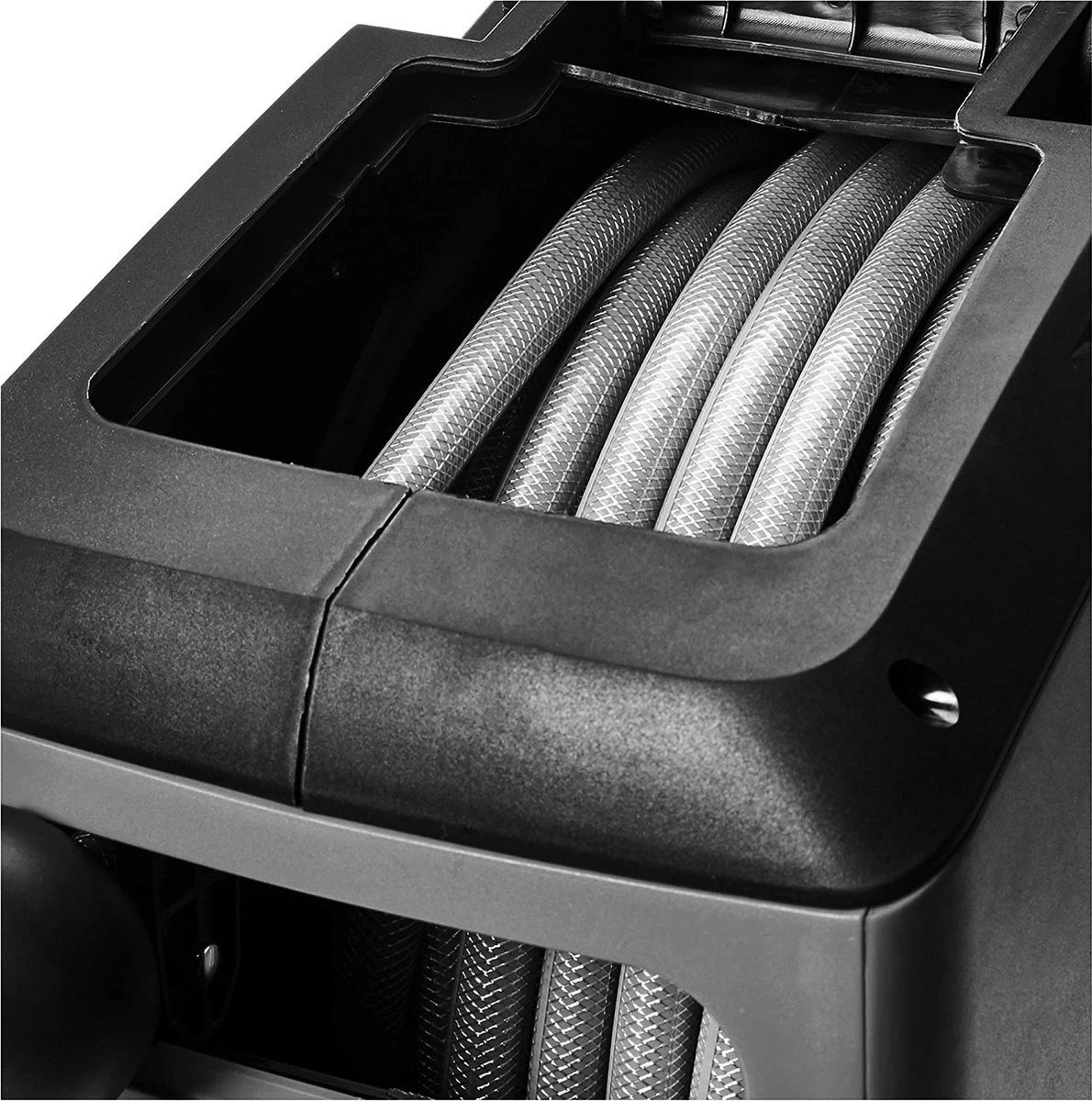 CoolHome - Wandslangenbox 20 Meter + 2 Meter - Tuinslang Met Haspel- Slangenhouder 180° Draaibaar - Tuinslanghaspel Zwart - Grijs - Afbeelding 5