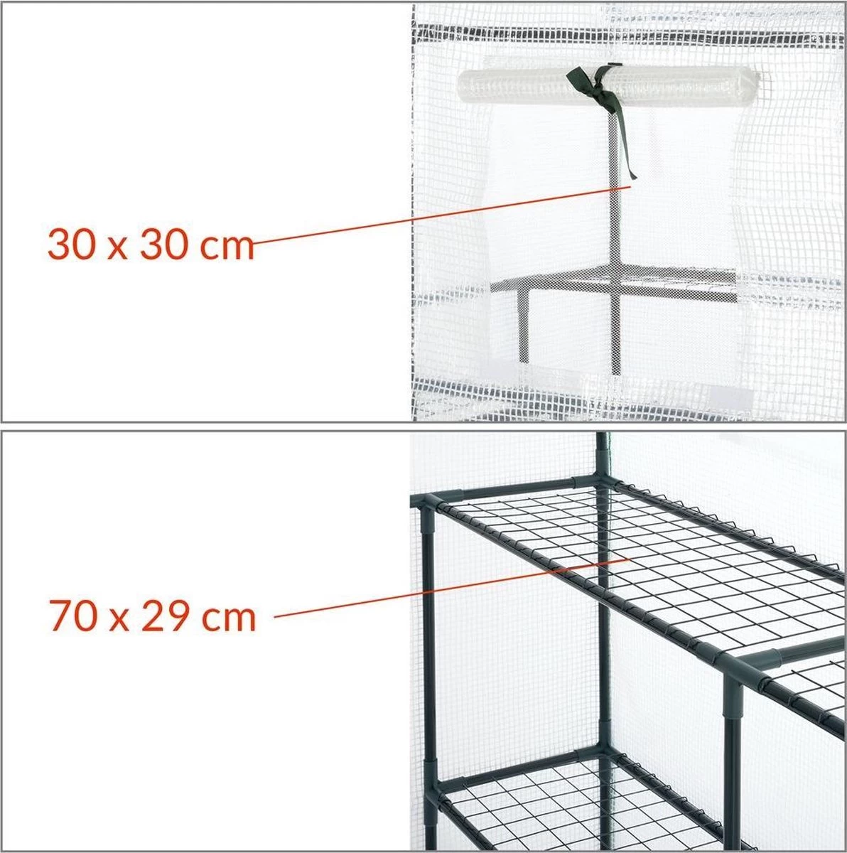 Gardebruk Kweekkas 2m² - 8 Legplanken & 4 Ramen - 195x143x143 Cm - Afbeelding 12
