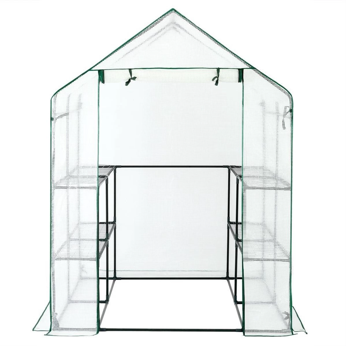 Gardebruk Kweekkas 2m² - 8 Legplanken & 4 Ramen - 195x143x143 Cm - Afbeelding 2