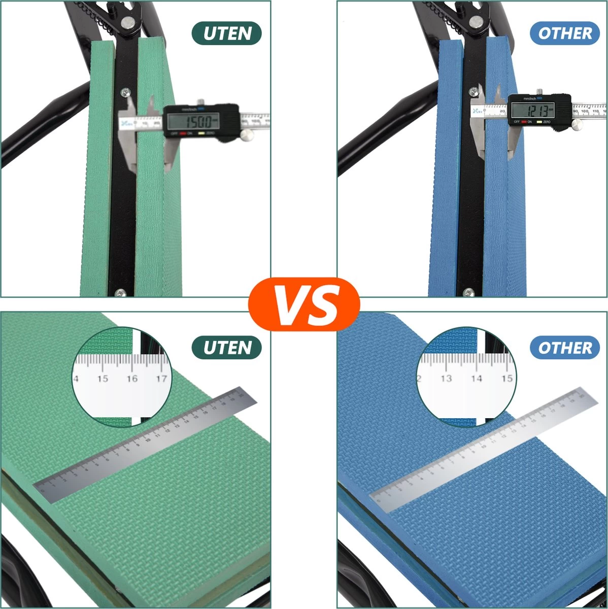 Uten - Kniebankje Tuin - Knie Steun - Tuinkruk Inklapbaar - Kniesteun Tuinieren - Kniekussen - Tot 150 Kg - Groen - Afbeelding 6