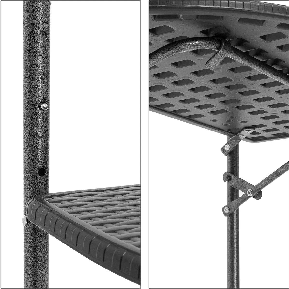 Relaxdays Balkontafel Inklapbaar, Balkon Tafel Rotan, Hangtafel Reling - Zwart - Afbeelding 17