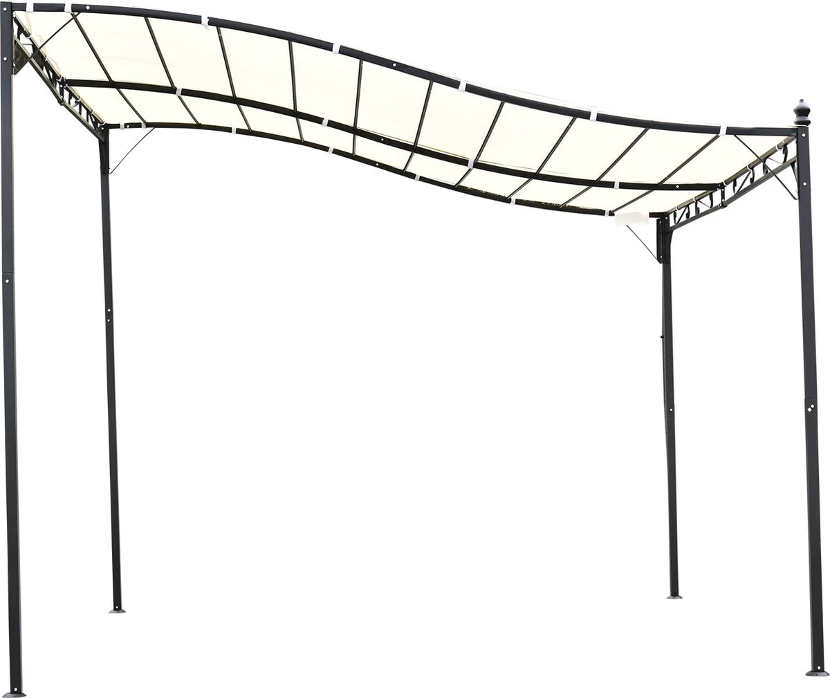 Outsunny Pergola Partytent Paviljoen Overkapping Tent Metaal Crème 297x297 Cm 84C-038 - Afbeelding 2