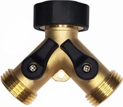 Y Stuk Kraan Splitter – Aanvoer Y Stuk Voor Wasmachine - Waterverdeler - Buitenkraan - Waterverdeler 2 Weg – Messing -