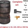 Exellent Regenton Met Voet, Houtlook, 120 Liter, Incl. Regenton Vulautomaat En Kraan