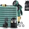 IBright Extra Sterke Uitrekbare Tuinslang - Flexibel - 15 Meter - Inclusief Opbergtas ,Sproeier ,Koppelstuk En Ophanghaak - Groen