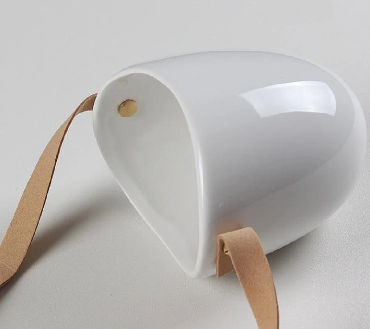 Merkloos Plantenhanger Keramiek – Set Van 3 – Steen- Hangpot – Hangende Bloempot Plantenpot Met 3 Verschillende Koorden – 12 X 11 X 9.5 Cm - Afbeelding 5