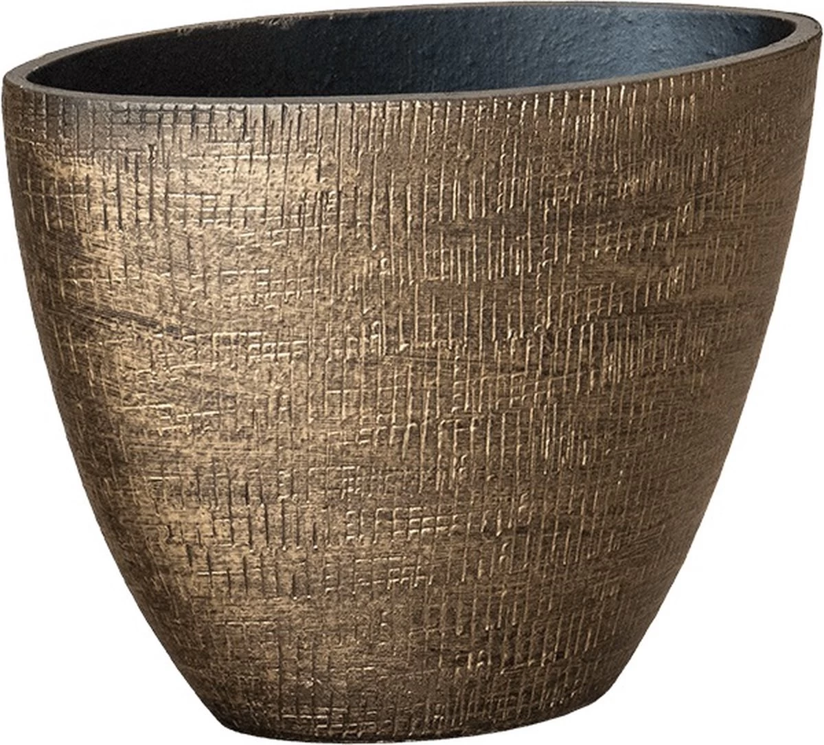 Merkloos Planter Ryan Shiny Gold 33 Cm Ovale Gouden Bloempot Voor Binnen Ovaal