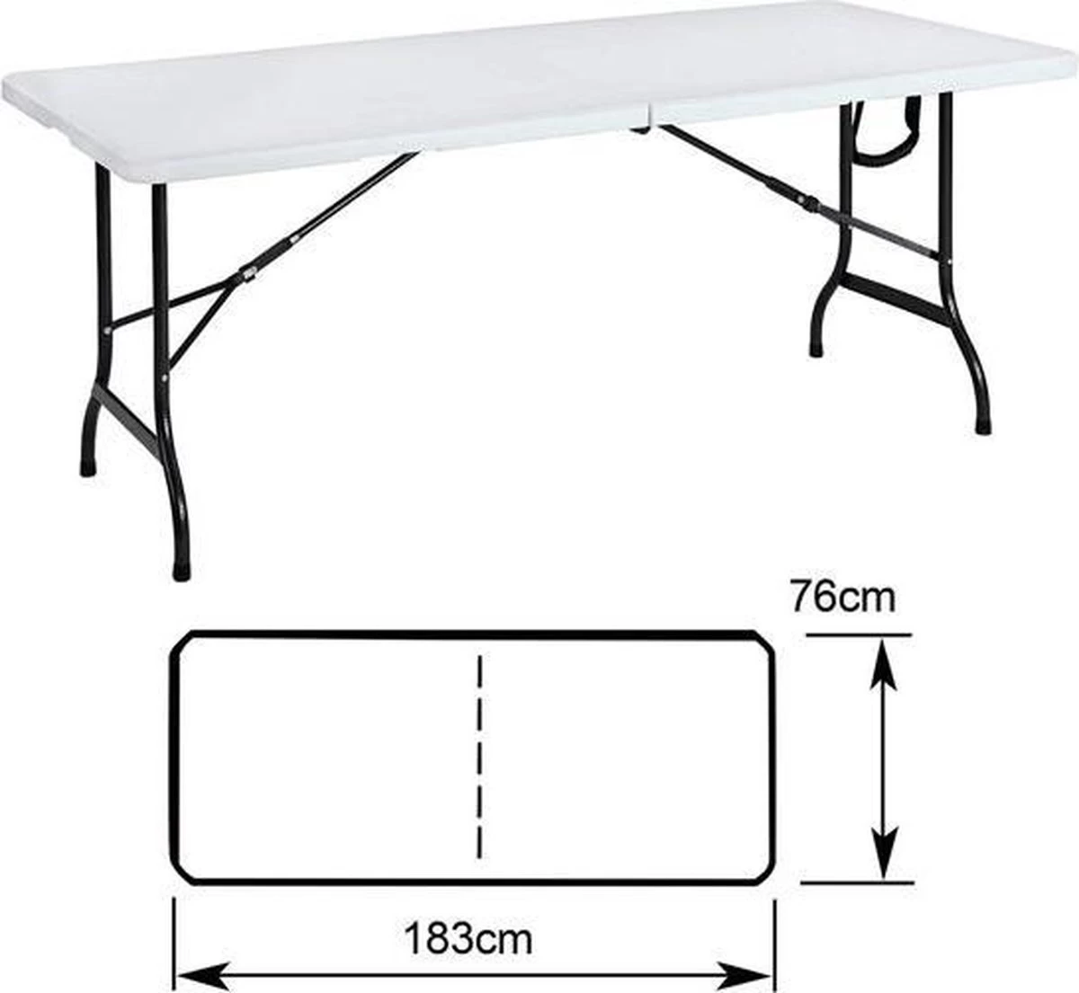 MaxxGarden Klaptafel - Inklapbare Tafel - Opvouwbare Tuintafel - Weerbestendig - Inclusief Handvat - 180x70x74 - Afbeelding 9