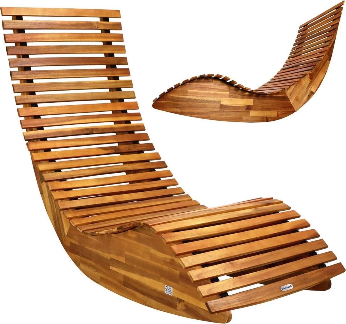 Casaria Ligstoel FSC®-gecertificeerd – Acacia Hout – 2 Stuks - Afbeelding 3