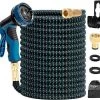 J.E Super Sterk Uitrekbare Tuinslang Tot 30 Meter + GRATIS Tas, Ophanghaak En Koppelstuk - 10 Standen Sproeikop - Blauw/Zwart - Flexibel Elastisch