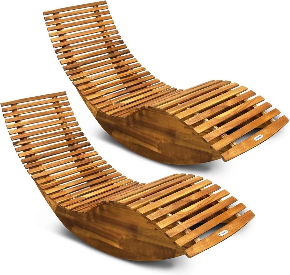 Casaria Ligstoel FSC®-gecertificeerd – Acacia Hout – 2 Stuks