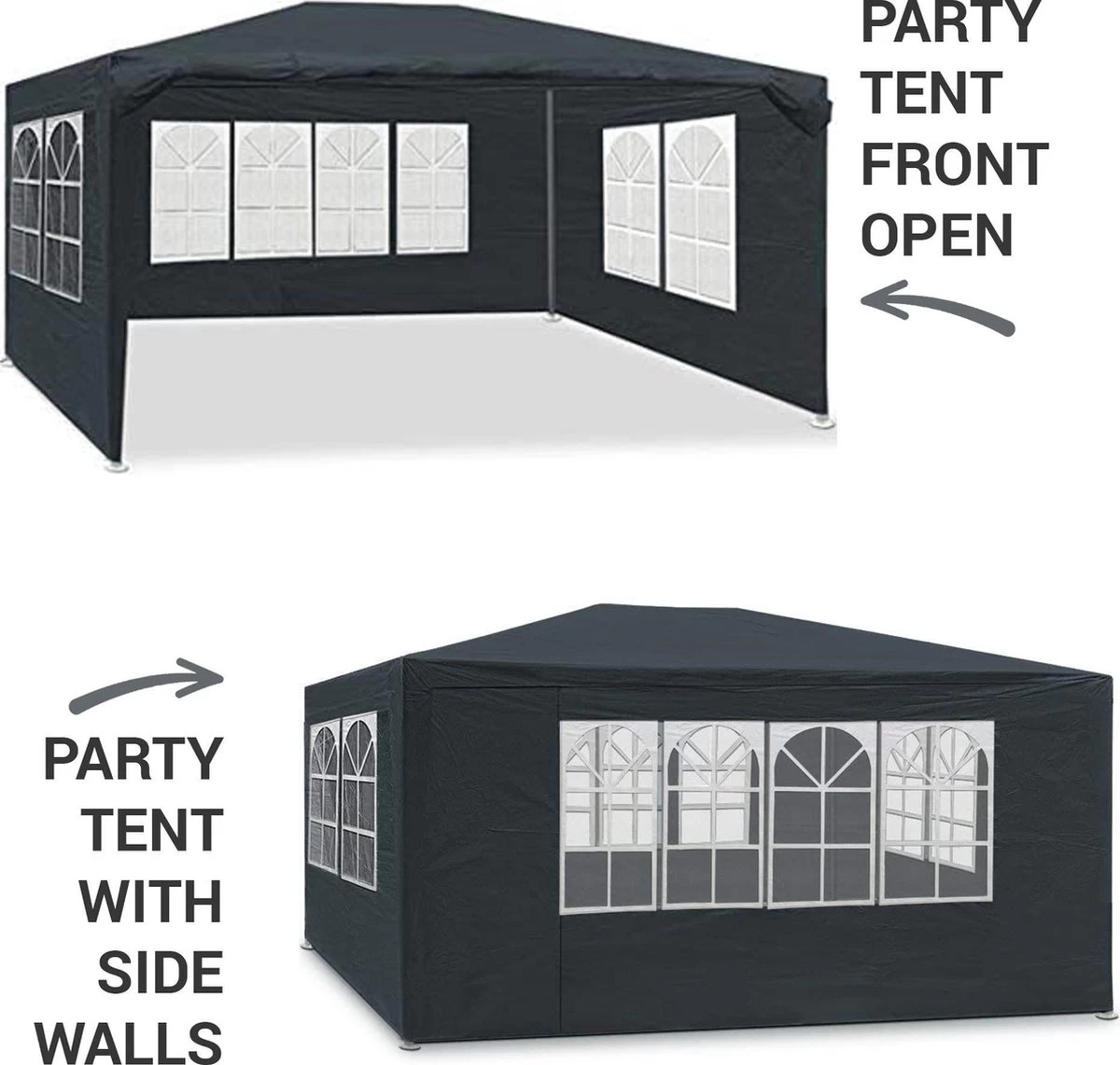 MaxxGarden Partytent - Paviljoen - 3x4m - Incl. Zijwanden - Waterdicht - Antraciet - Afbeelding 5