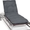 Beautissu Flair RL – Ligbedkussen Tuinkussen Ligstoel – Zonnebed Kussen Voor Tuin Meubelen 190x60x8 Cm Antraciet