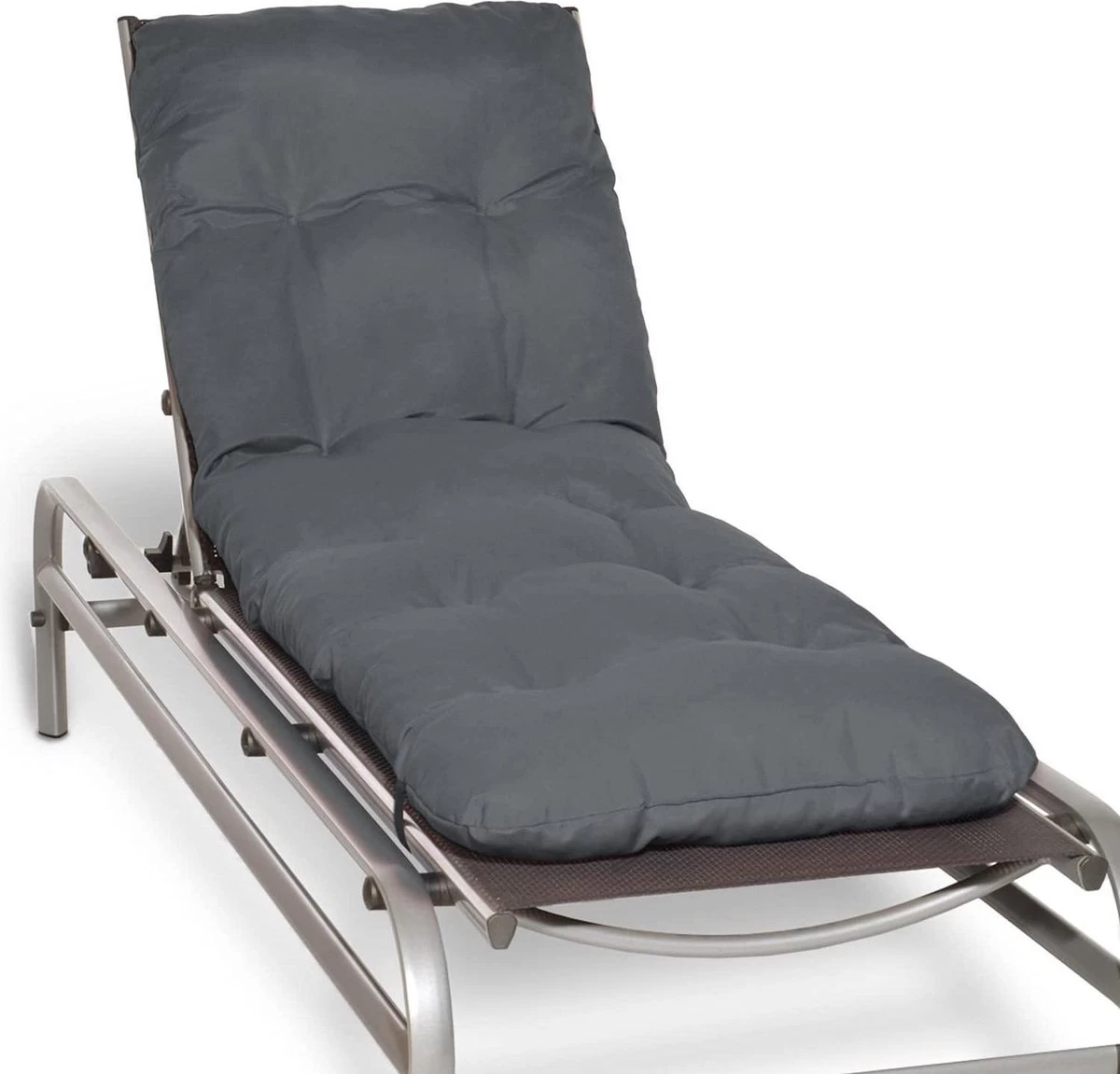Beautissu Flair RL – Ligbedkussen Tuinkussen Ligstoel – Zonnebed Kussen Voor Tuin Meubelen 190x60x8 Cm Antraciet
