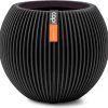 Capi Europe - Vaas Bol Groove - 29x26 - Zwart - Bloempot Voor Binnen - BGVBL104