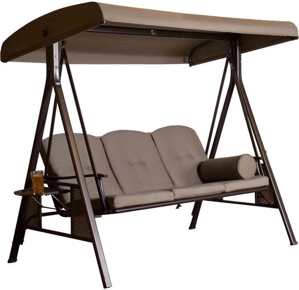 SORARA® Luxe Schommelbank Met Zonnescherm - Bruin - Zware Kwaliteit.