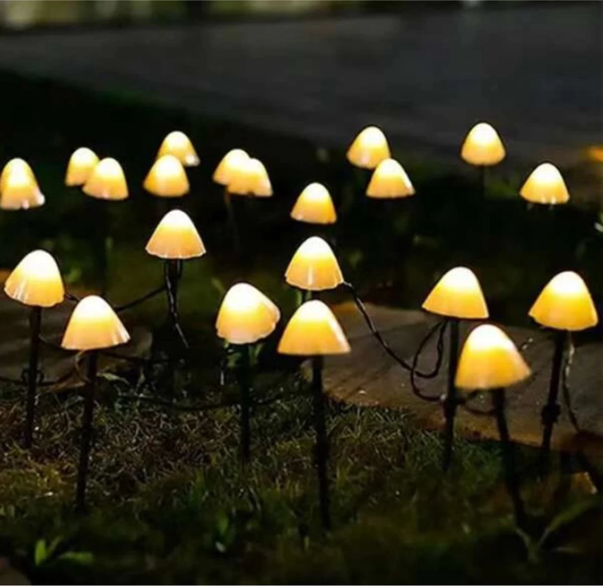 Cynergie - Tuinverlichting Op Zonneenergie - 20 X Led Lampen - Solar Lampjes Met Paddenstoelen - Kerstverlichting Buiten - Afbeelding 5