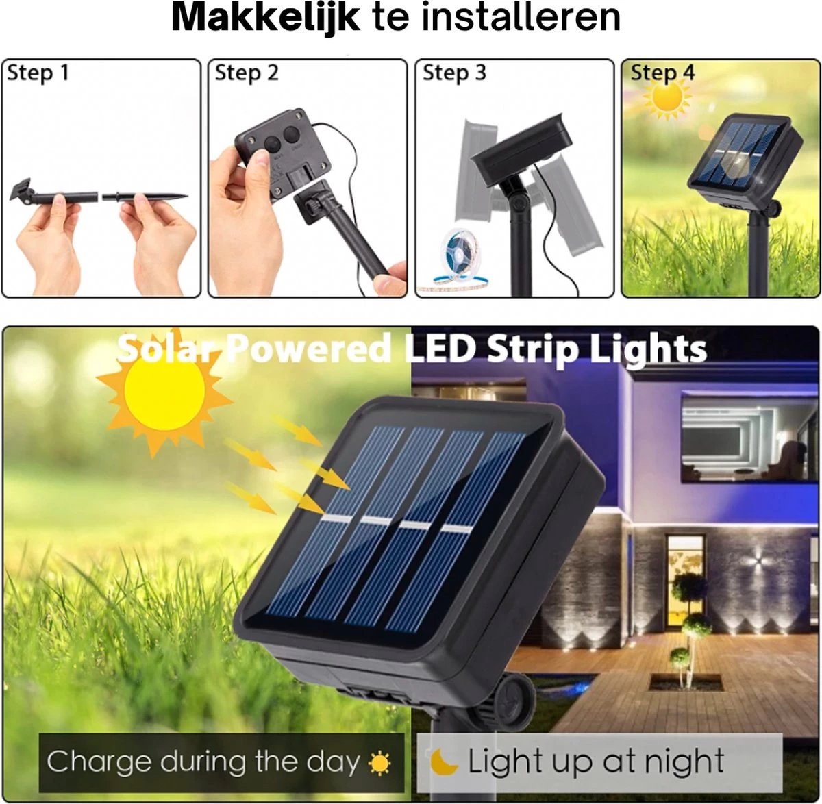 Cynergie - Tuinverlichting Op Zonneenergie - 20 X Led Lampen - Solar Lampjes Met Paddenstoelen - Kerstverlichting Buiten - Afbeelding 3