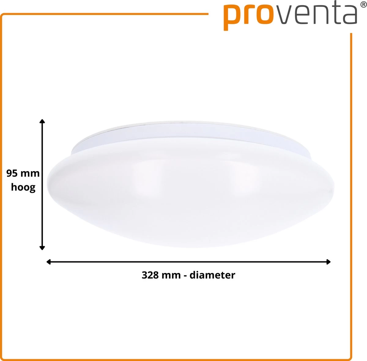 Proventa Plafondlamp Met Bewegingssensor LED - Binnen & Buiten - Warm Wit - 33 Cm - Afbeelding 6