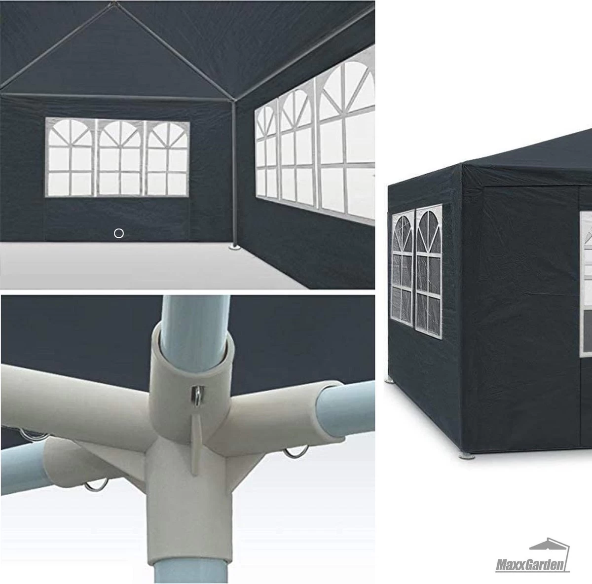 MaxxGarden Partytent - Paviljoen - 3x4m - Incl. Zijwanden - Waterdicht - Antraciet - Afbeelding 3