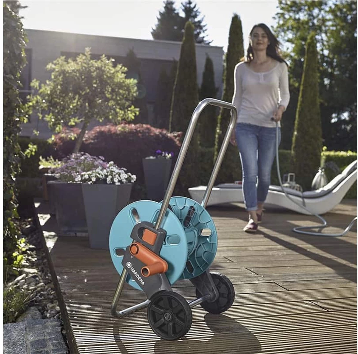 GARDENA AquaRoll S Slangenwagen - Verstelbare Handgreep - Excl. Tuinslang - Afbeelding 3