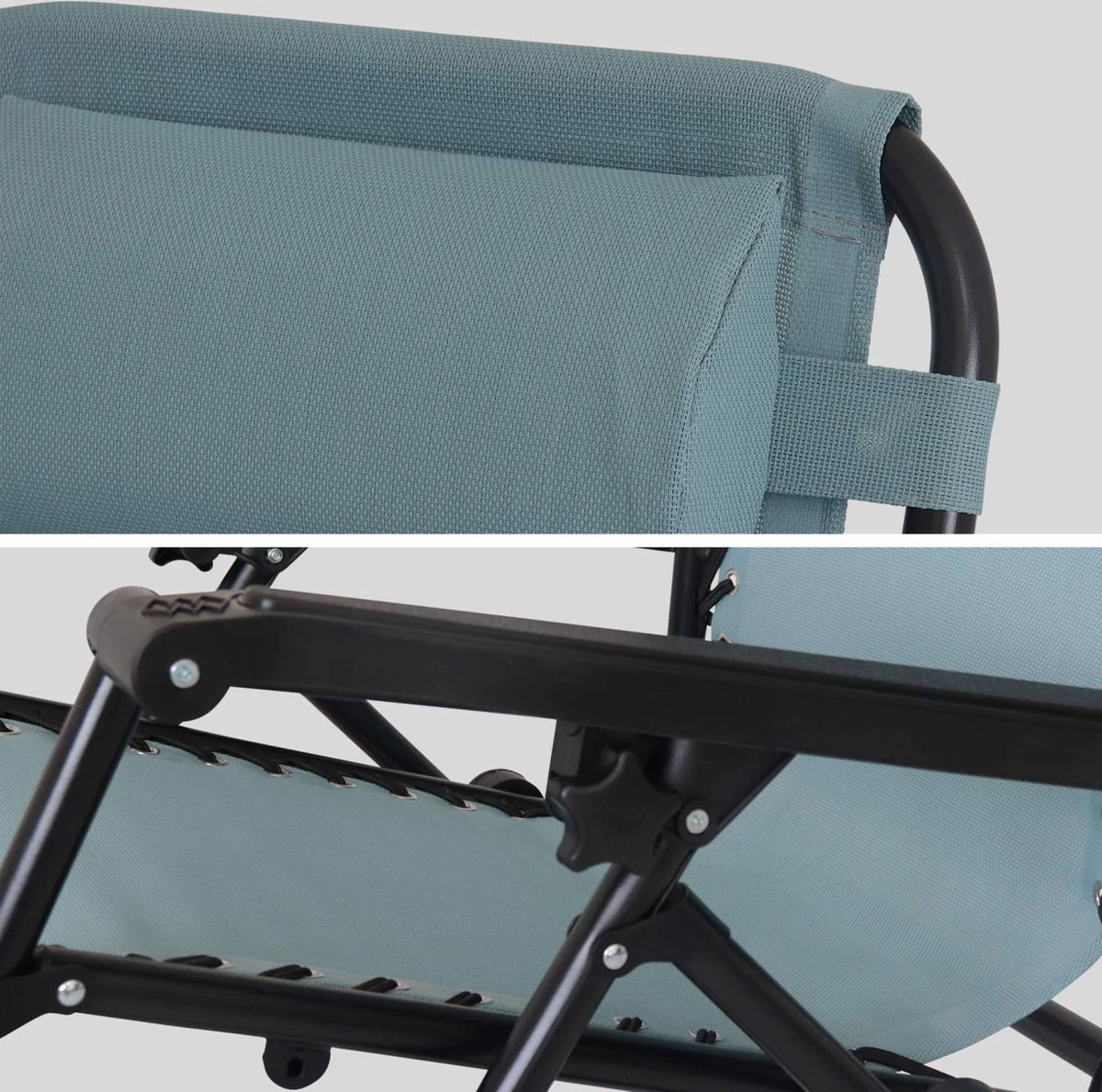 Alice's Garden Campingstoel PATRICK - Set Van 2 - Opvouwbaar - Verstelbaar - Smaragdgroen - Afbeelding 3