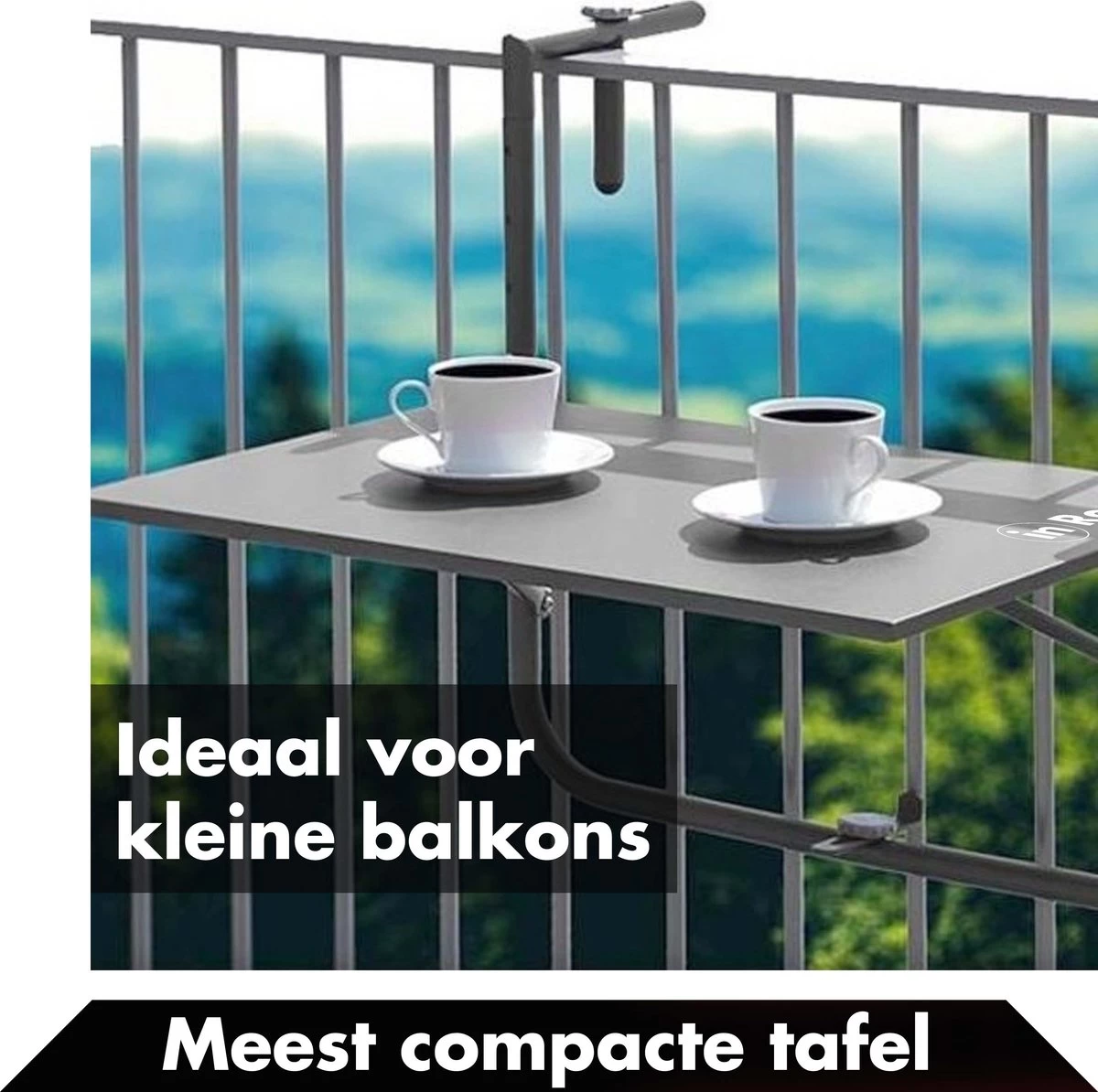 Balkontafel Inklapbaar – Zwart – 60 X 60 X 70 Cm – Hout Balkontafeltje Hangend Balkonbar Balkontafels Opklapbaar Hangtafel Balcony Table – Ophangbaar Voor Aan Het Balkon – Vouwtafel Wandtafel Inklapbare Tafel – Bijzettafel – Buiten Tafeltje Klaptafel - Afbeelding 2