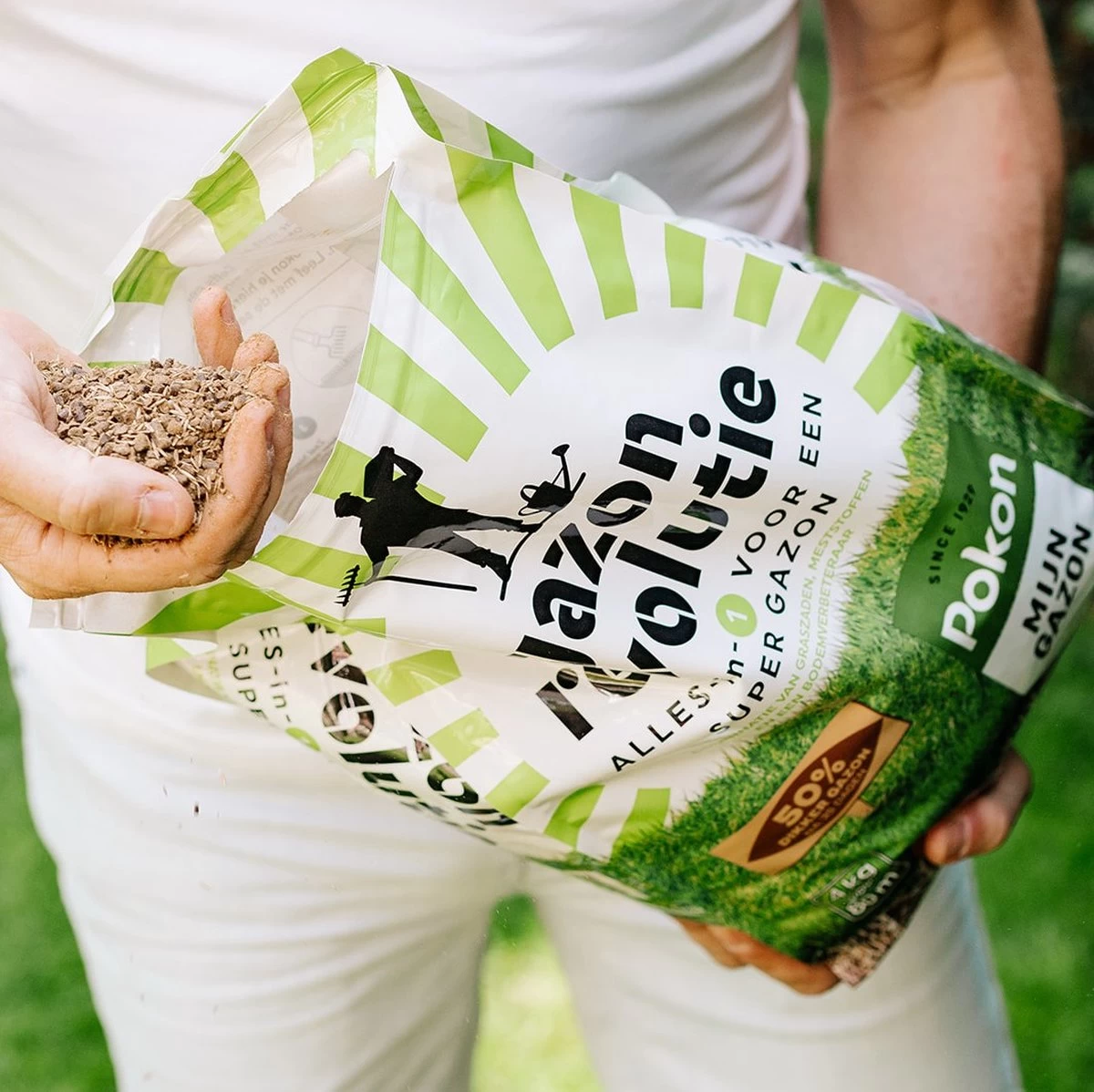 Pokon Gazon Revolutie - 12,5kg - Gazonmest / Graszaad / Bodemverbeteraar - Geschikt Voor 250m² - Binnen 15 Dagen Resultaat - Afbeelding 4