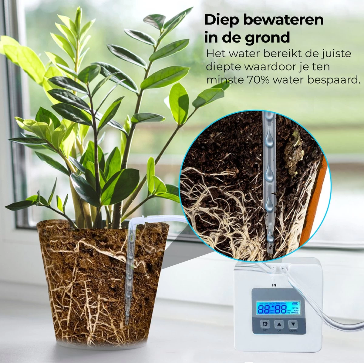 Automatisch Bewateringssysteem Voor Kamerplanten Met Pomp – Waterdruppelaar – Watergeefsysteem– Planten Watergever - Afbeelding 6
