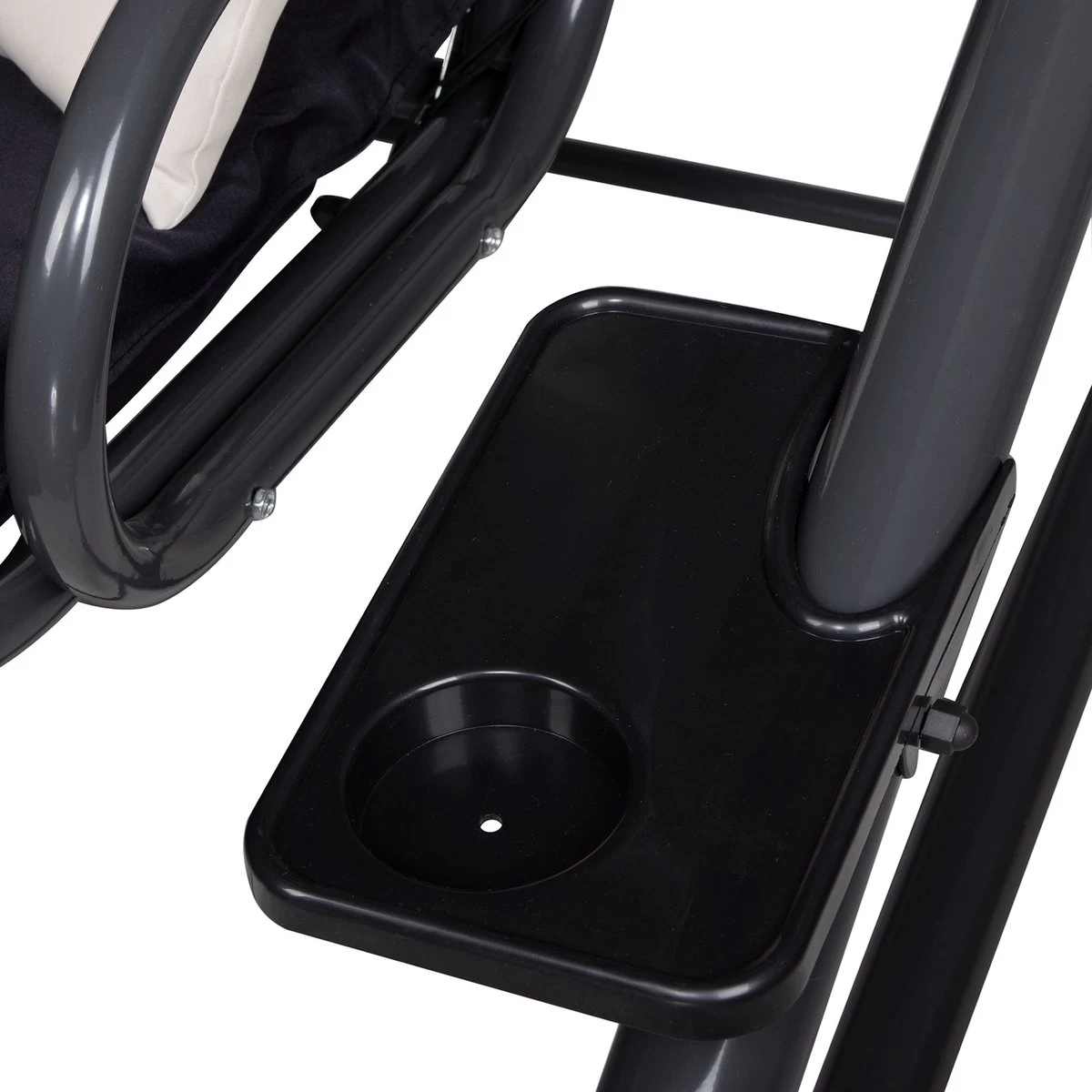 Springos Schommelbank | Linda-Schommel | 3-zits | Waterafstotend | Inclusief 2 Kussens | Verstelbare Luifel | 162 X 200 X 120 Cm | Zwart - Afbeelding 2