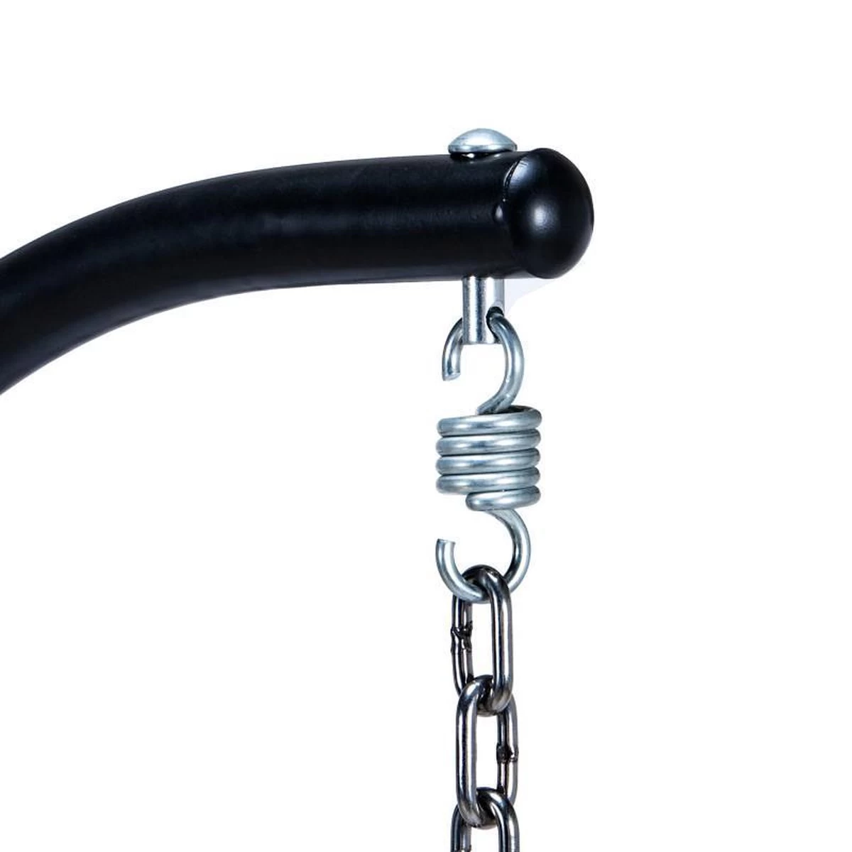 Merkloos Hangstoel Norway - Zwart Wicker & Touw Luxe Egg Hangstoel Met Dikke Antraciete Kussens Met Frame - Inklapbare Basket - Afbeelding 6