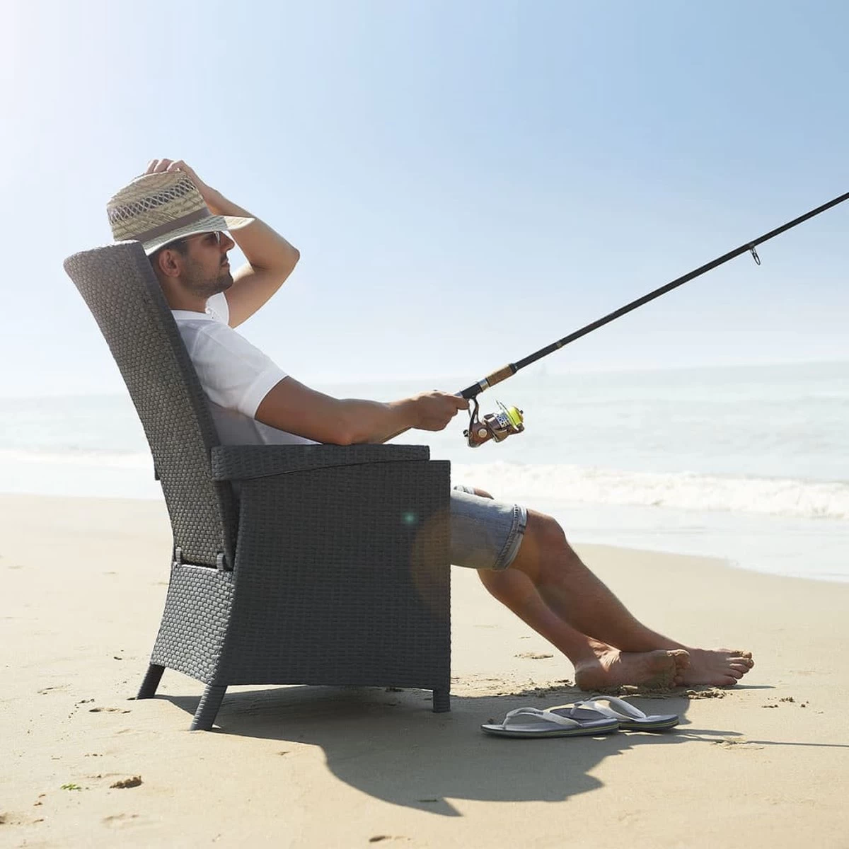 Allibert Vermont Verstelbare Tuinstoel - 64x68x107cm - Grafiet - Afbeelding 12