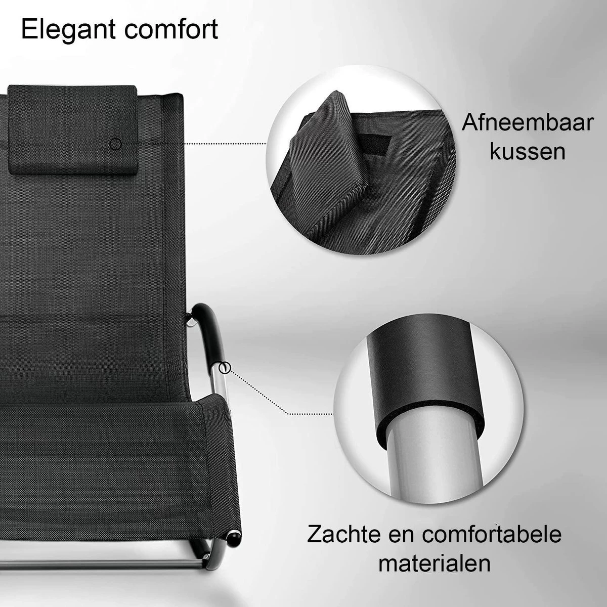 Sens Design Zonnebed - Ligbed - Weerbestendig - Zwart - Afbeelding 2