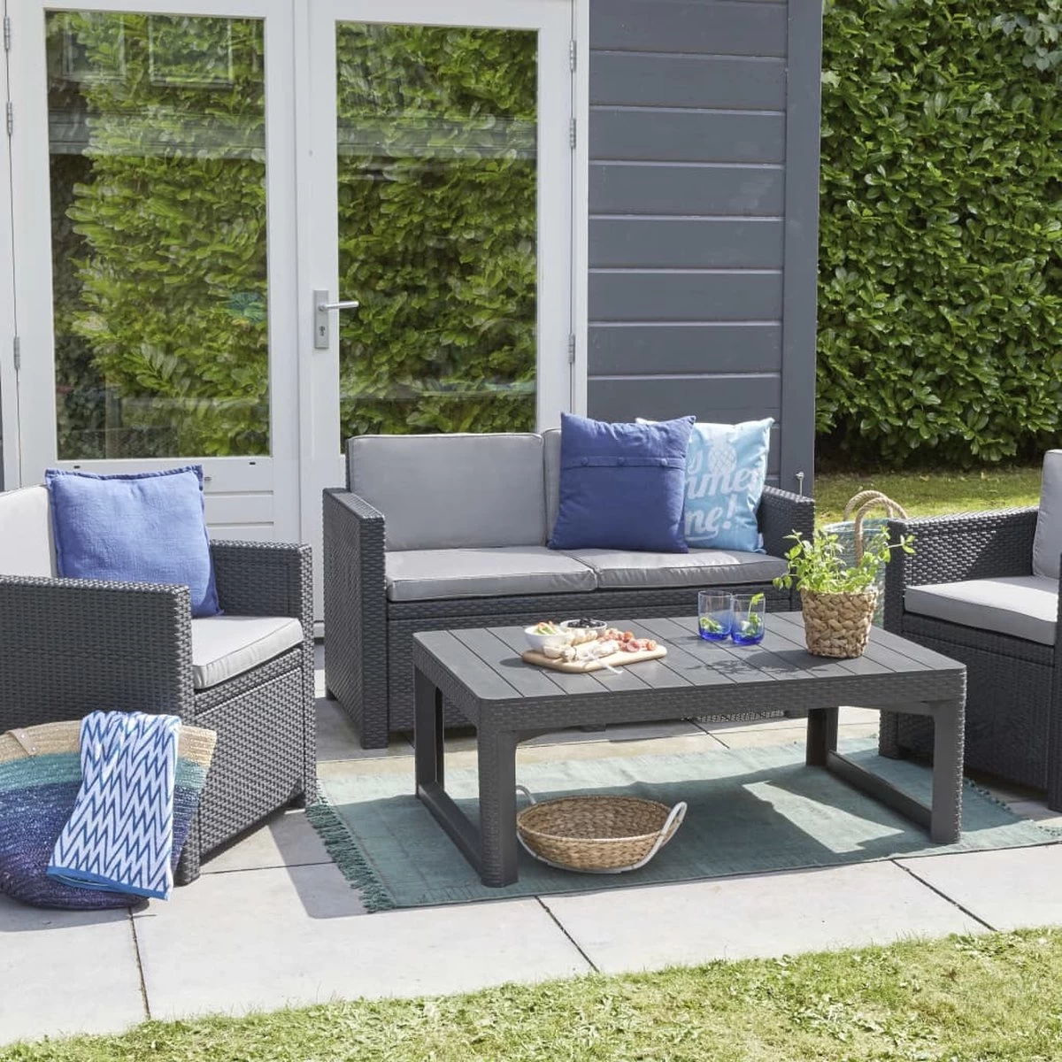 Allibert Lyon Tuintafel - 116x71,5x66/40 Cm - Grafiet - Afbeelding 5