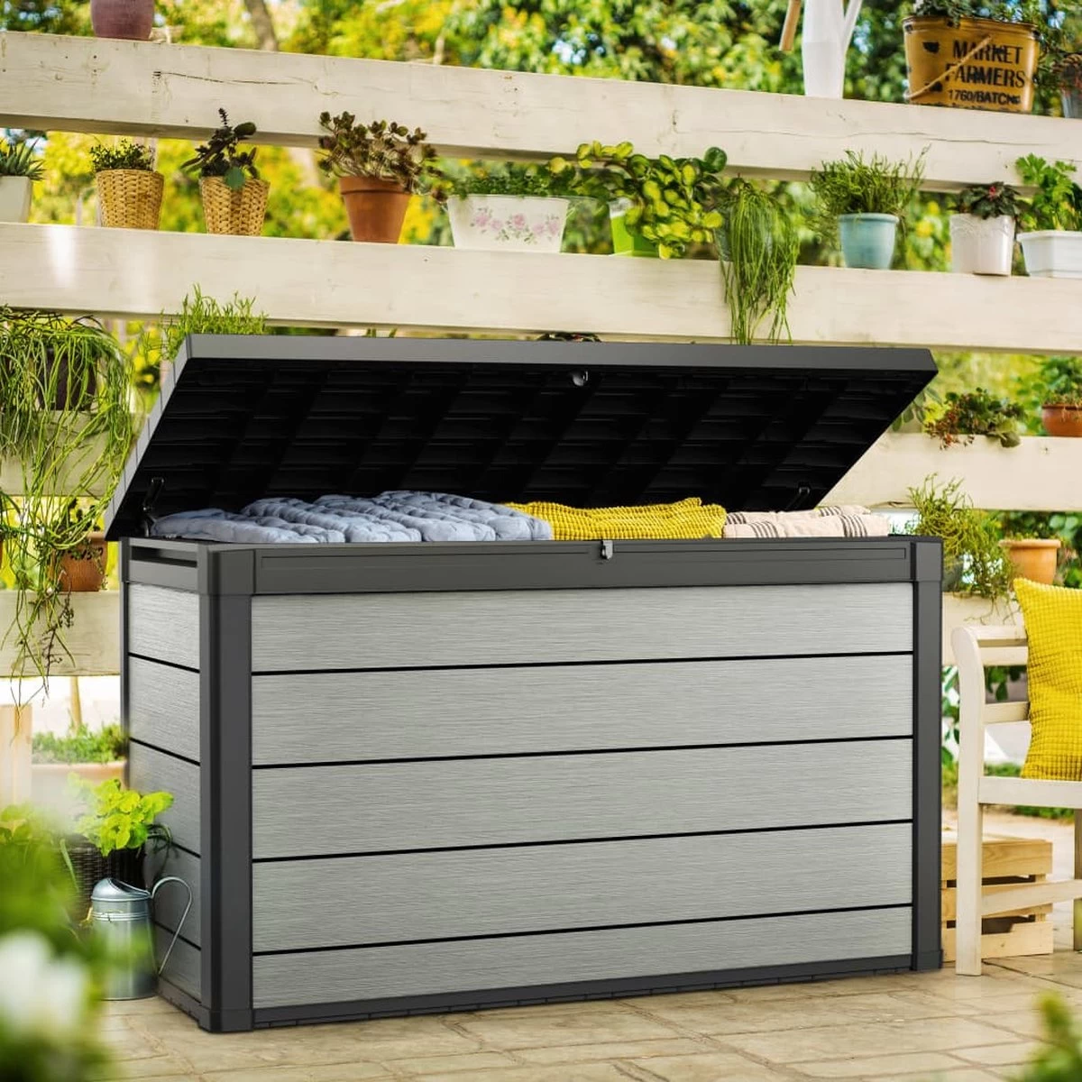 Keter Denali Opbergbox - 757L - 152x73x90cm - Grafiet - Afbeelding 5